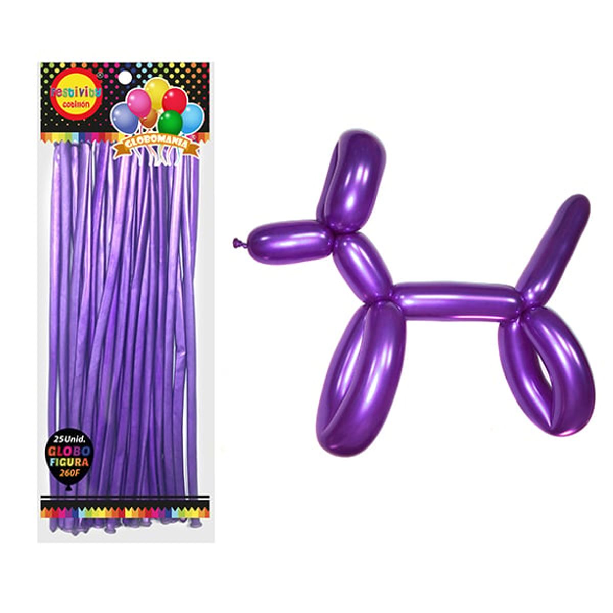 GENERICO - GLOBO FIGURA CHROME MORADO X25 UNI