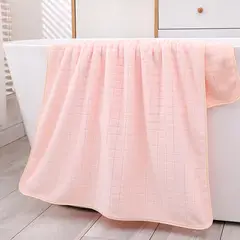 GENERICO - Toalla De Baño De Terciopelo Rosa Coral De Alta Densidad 70x140cm