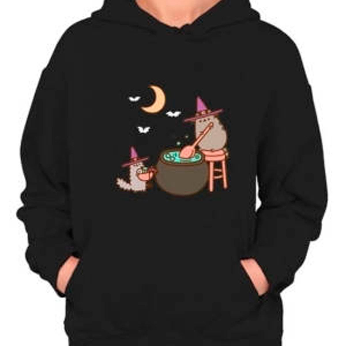 GENERICO - Poleron Diseño Halloween Gato Kawai