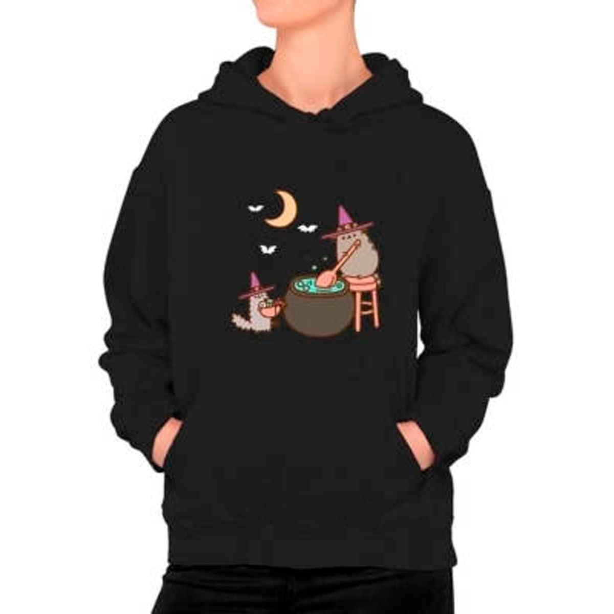 GENERICO - Poleron Diseño Halloween Gato Kawai