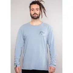 KAYA UNITE - Polera Hombre Manga Larga Aqua Blue