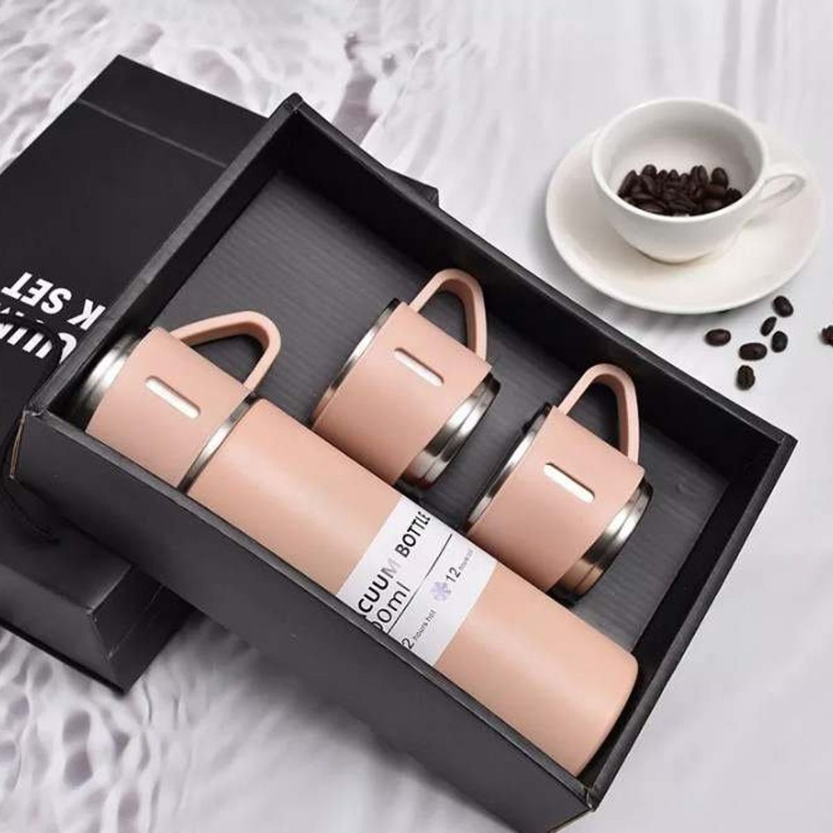 GENERICO - Set termo térmico acero Inox 500ml + 3 tazas