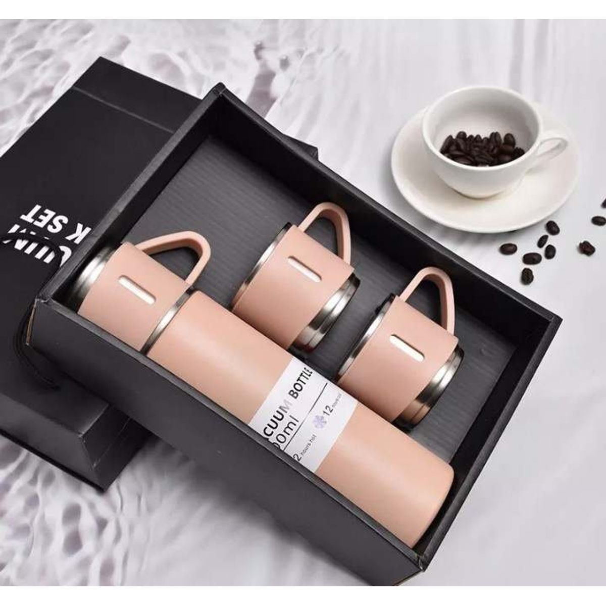 GENERICO - Set termo térmico acero Inox 500ml + 3 tazas