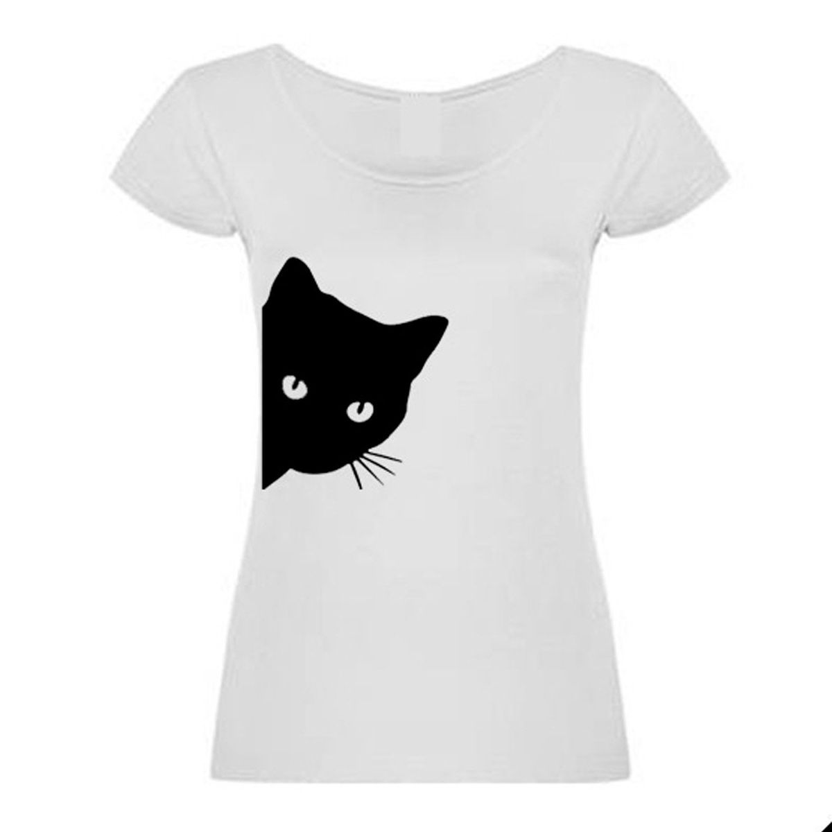 GENERICO - Polera Gato Gatito De Lado  Moda Mujer
