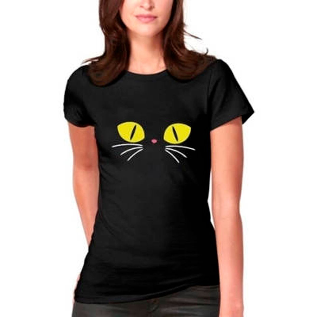 GENERICO - Polera Halloween Gato Gatito De La Suerte Mujer