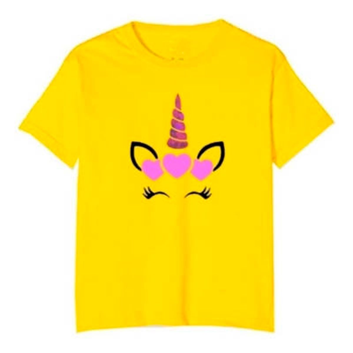 ROLY - Polera Unicornio Corazon Holografico Rosado Niñas