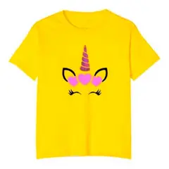 GENERICO - Polera Unicornio Corazon Holografico Rosado Niñas