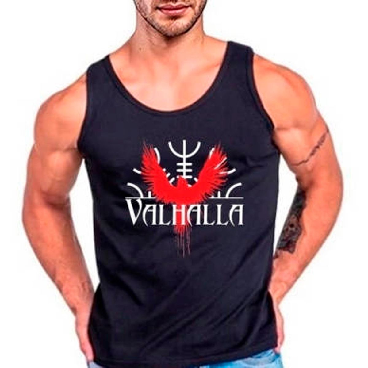 GENERICO - Polera Diseño Valhalla Vikyngos Musculosa Tank Gym Life