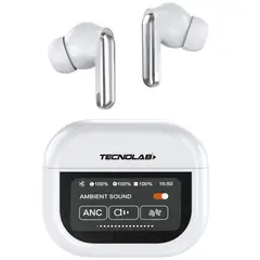 TECNOLAB - Audífonos Bluetooth Con Pantalla Touch Blanco - SC
