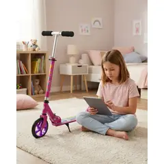 GENERICO - Scooter Infantil Ajustable y Plegable Con Pata De Apoyo Rosado