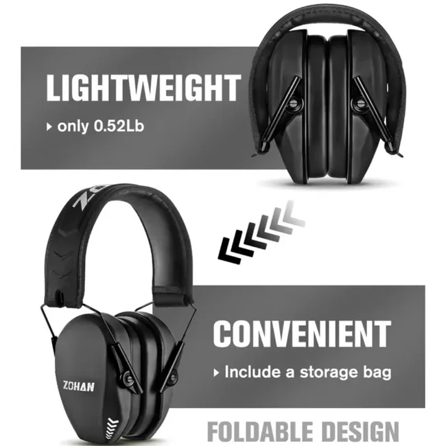 ZOHAN - Audífonos Anti ruido, 10 años y adultos,28db, autismo, negro
