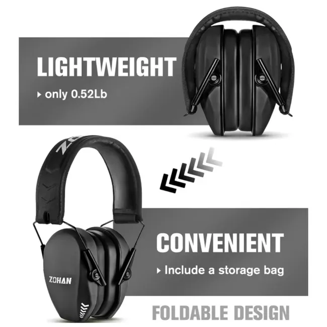 ZOHAN - Audífonos Anti ruido, 10 años y adultos,28db, autismo, negro