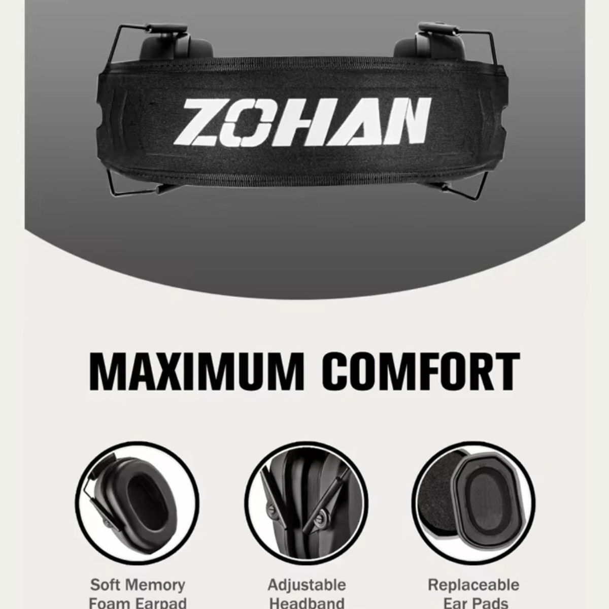 ZOHAN - Audífonos Anti ruido, 10 años y adultos,28db, autismo, negro