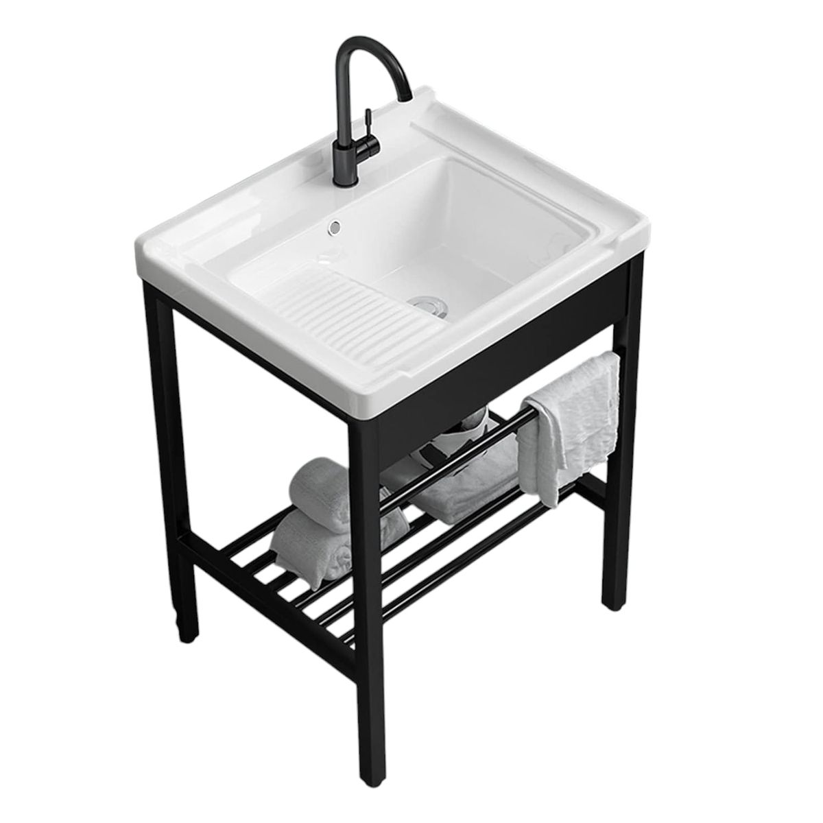GENERICO - Lavamanos Mueble Baño Y Lavandería Base Acero Inoxidable 60cm