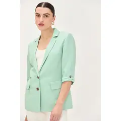 MA GRIFFE - Blazer Liso Verde Magriffe