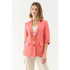 MA GRIFFE - Blazer Liso Coral Magriffe