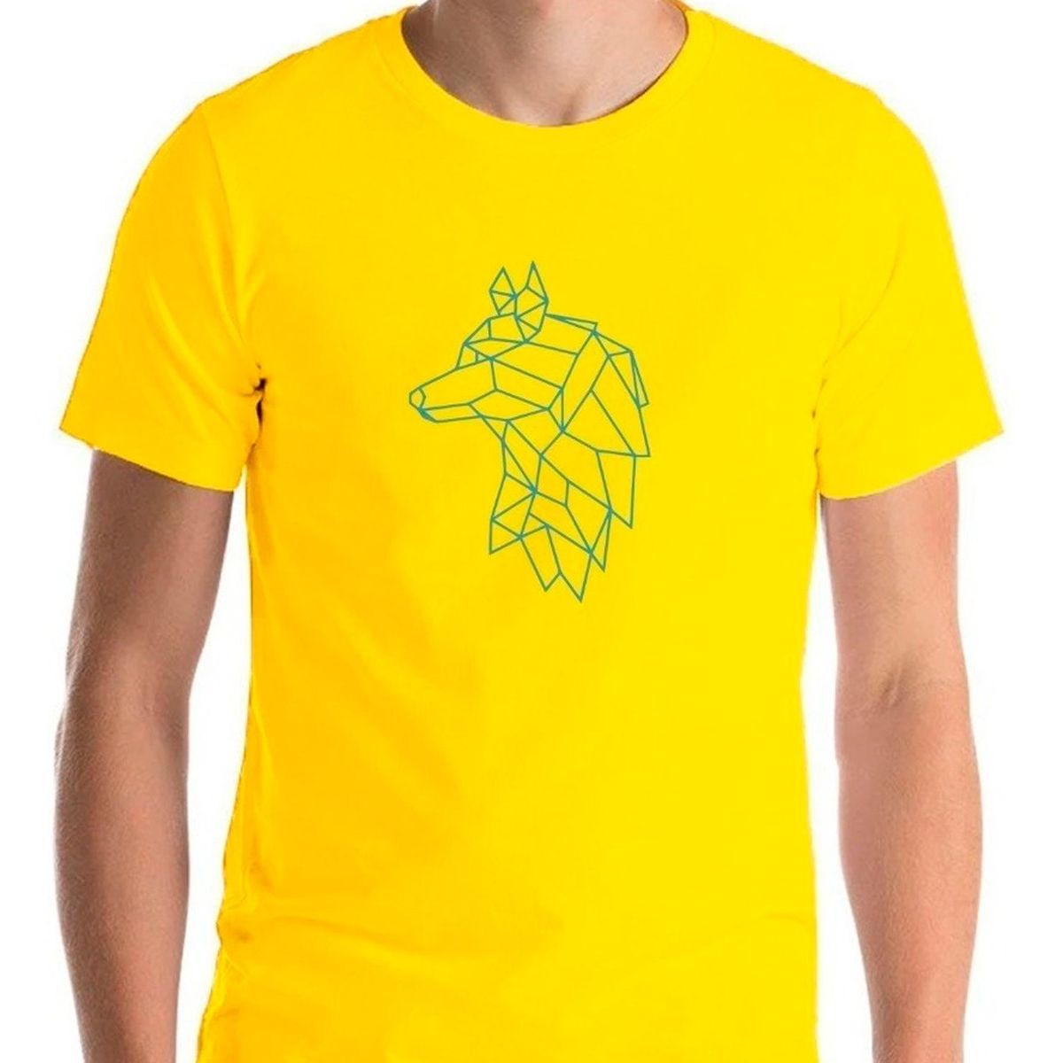 GENERICO - Polera Lobo Geometrico Origami Alfa Man Animal Line