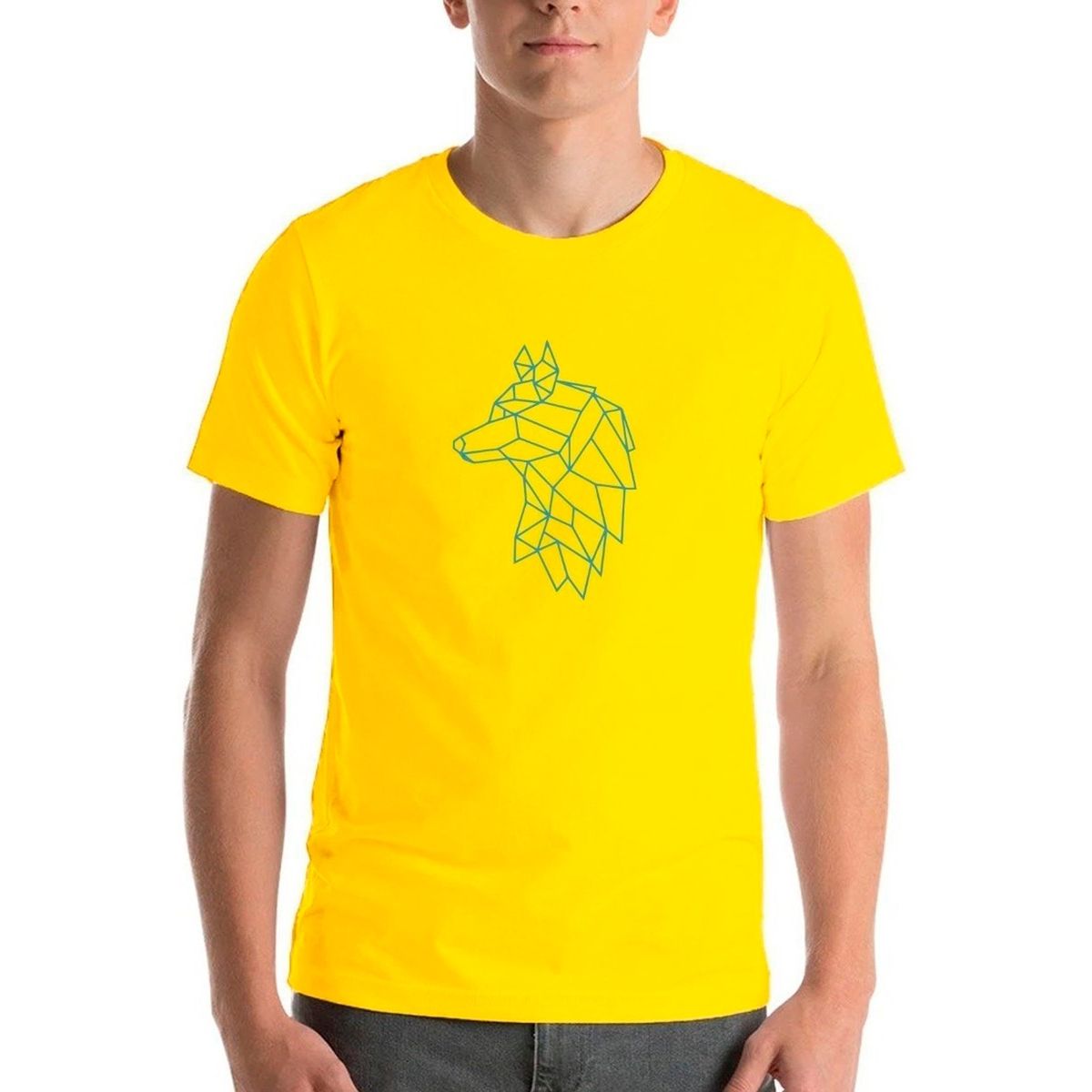 GENERICO - Polera Lobo Geometrico Origami Alfa Man Animal Line