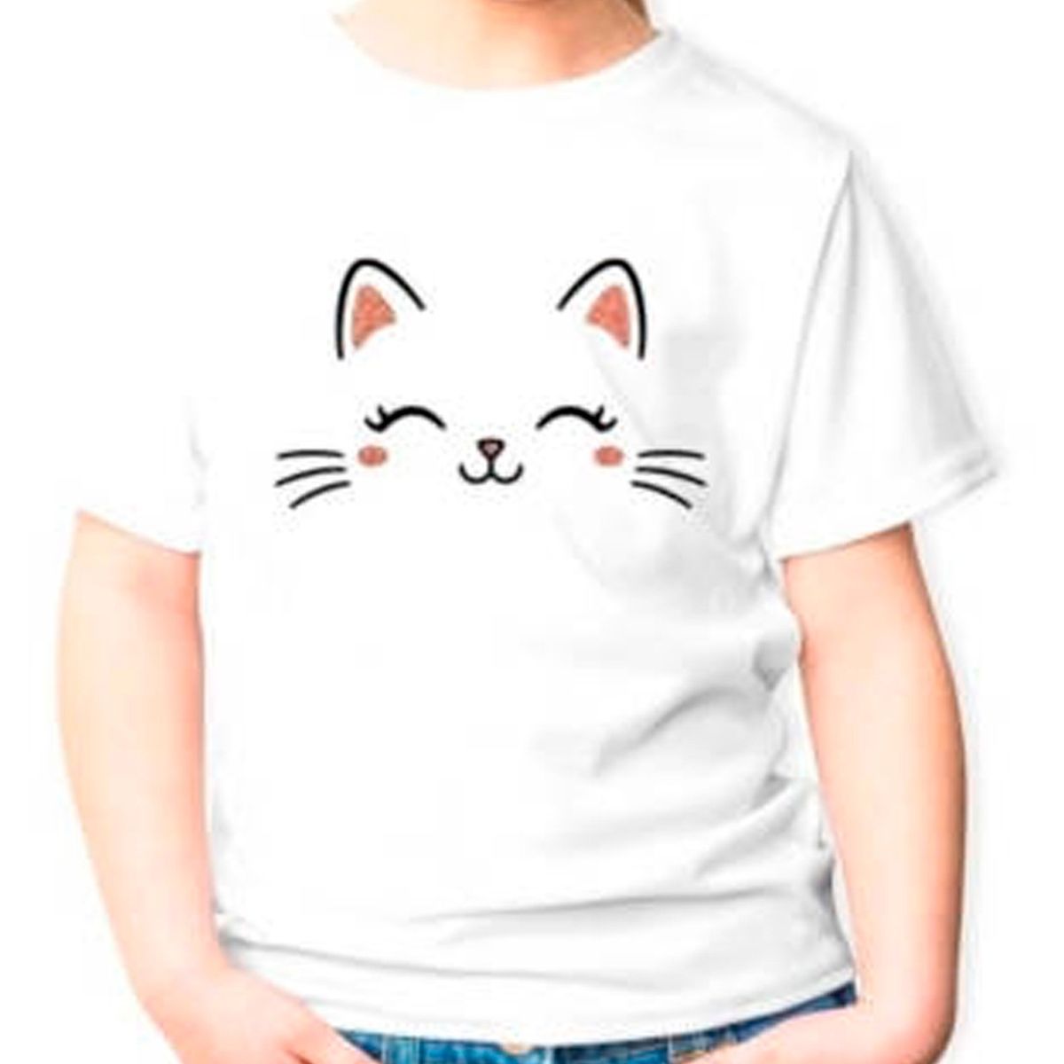 GENERICO - Polera Gatito Lindo Kawai Glitter Cat Niño Niña