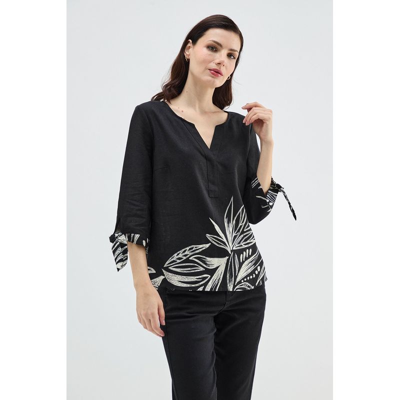 MA GRIFFE - Blusa Manga Larga Negro Mujer Magriffe