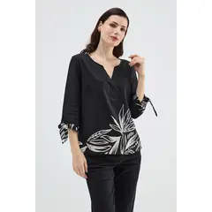 MA GRIFFE - Blusa Manga Larga Negro Mujer Magriffe