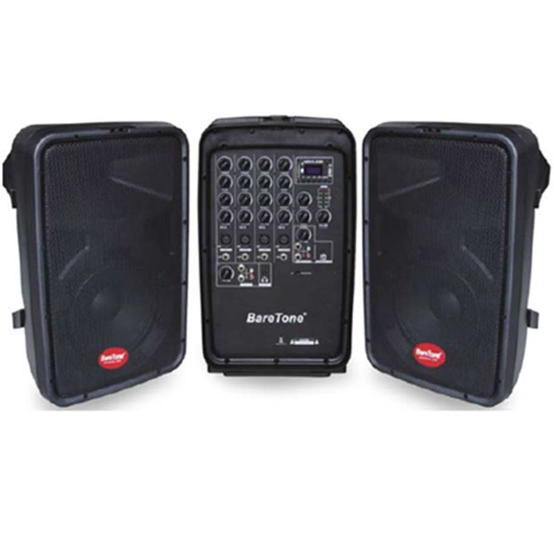 BARETONE - Combo Audio 2X 8 100W X2 + Mic Inalambrico Baretone
