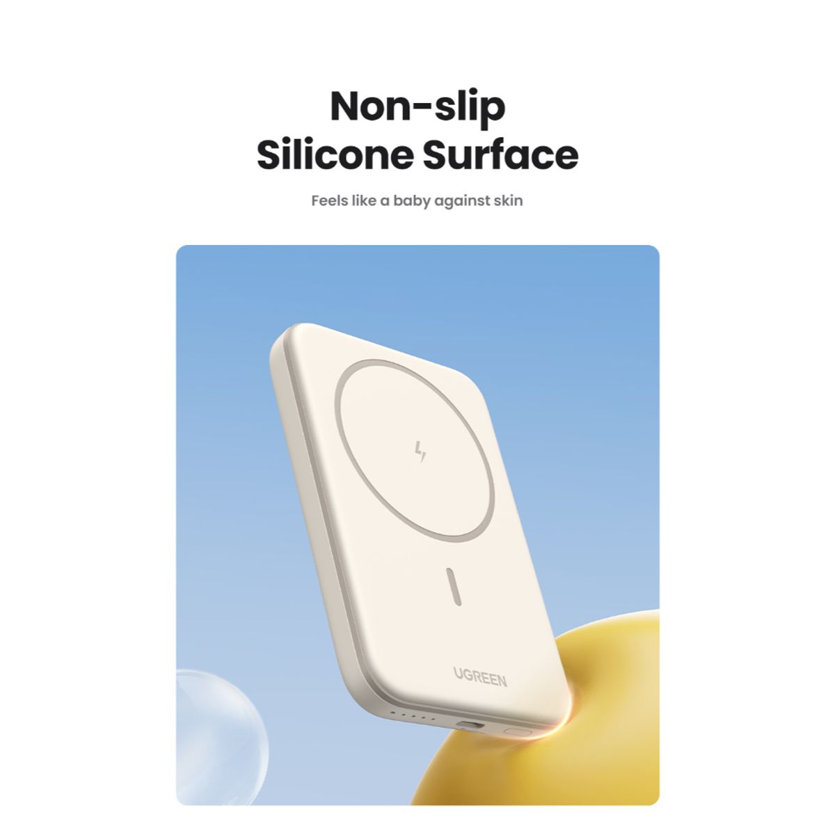 UGREEN - Bateria Portatil Magnetica 10000Mah Mini Carga Inalambrica 20W Blanco