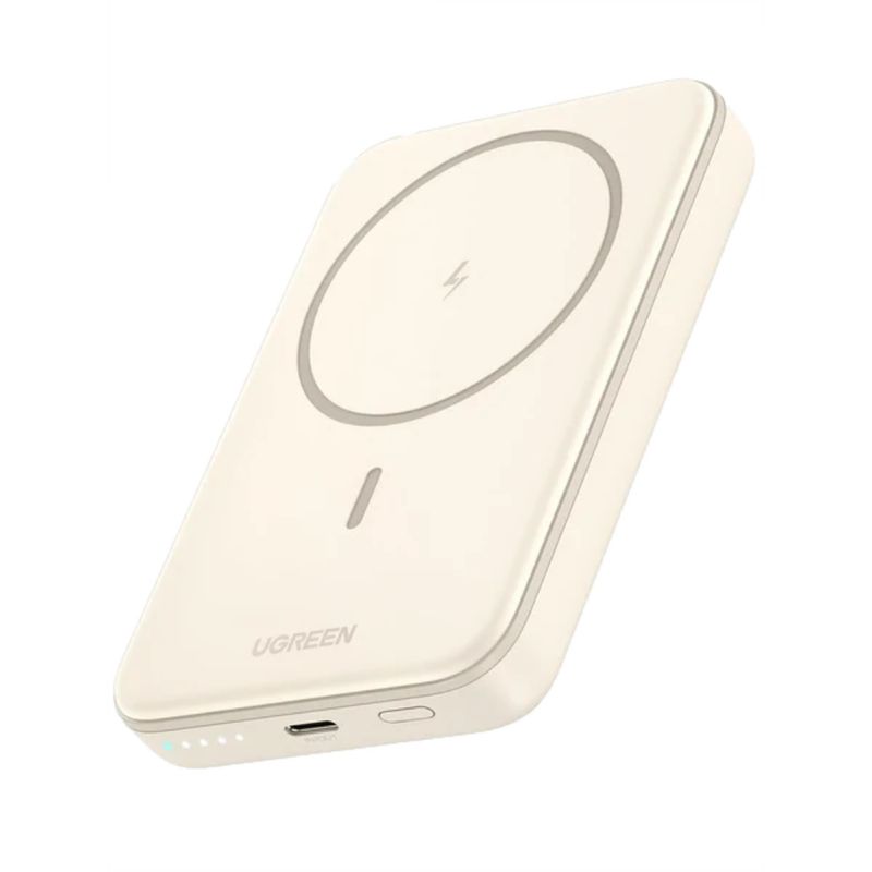 UGREEN - Bateria Portatil Magnetica 5000Mah Mini Carga Inalambrica 15W Blanco
