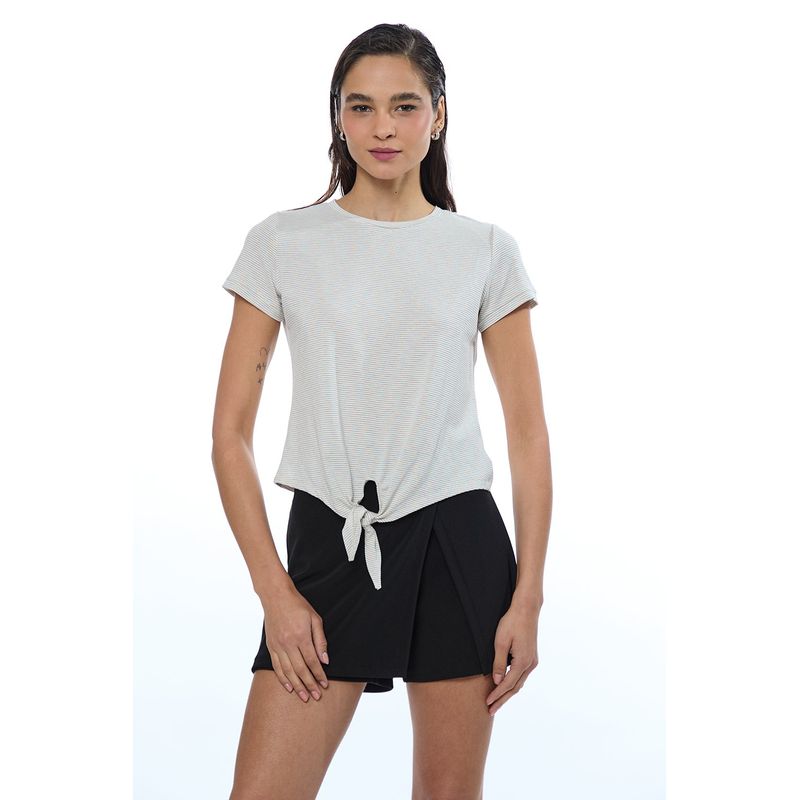 IO - Polera Manga Corta Crudo Mujer Io