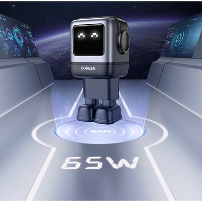 Imagen 2 del producto Robot Gan Tech Cargador 65W 1 Usb-A + 2 Usb-C Gris Cd361