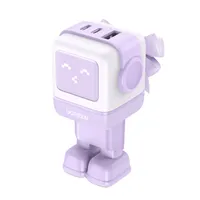 Robot Gan Tech Cargador 65W 1 Usb-A + 2 Usb-C Purpura Cd361