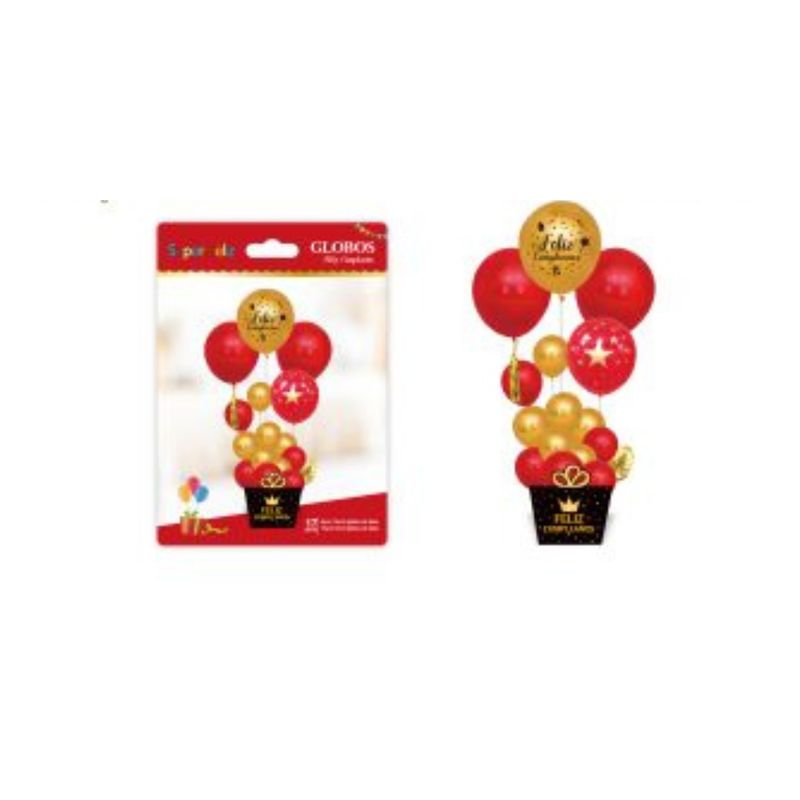 GENERICO - GLOBOS FELIZ CUMPLEAÑOS 17 PCS