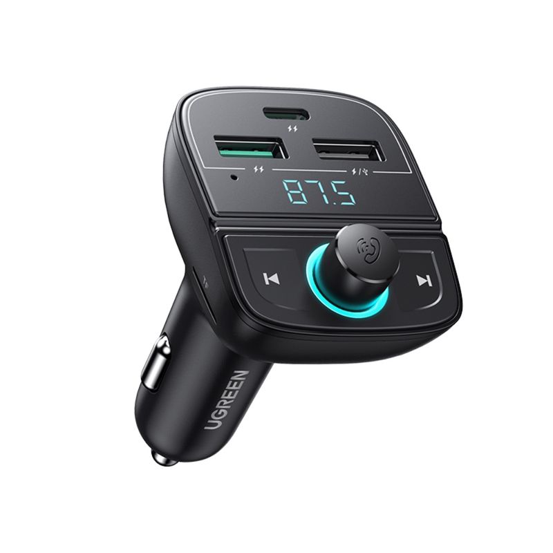UGREEN - Transmisor De Audio Fm Bluetooth 50 Automovil 2Usb-A1Usb-C 36A+Slot