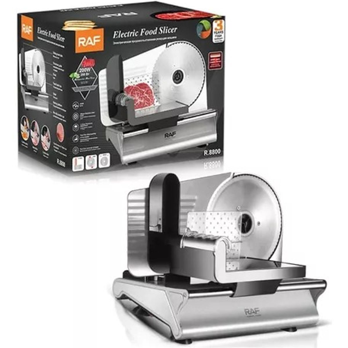 GENERICO - Rebanador de Carne con Cuchilla  Acero Inoxidable