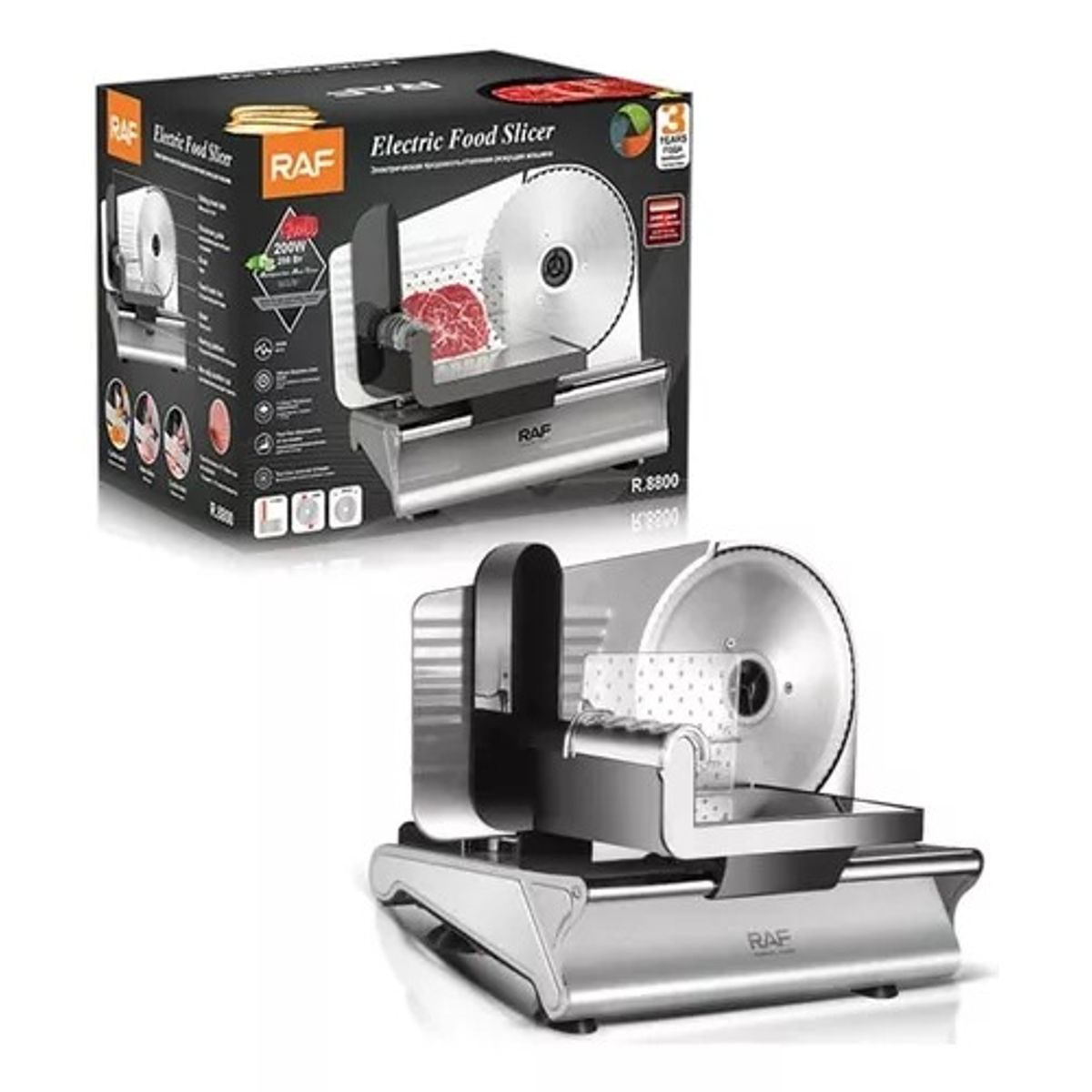 GENERICO - Rebanador de Carne con Cuchilla  Acero Inoxidable