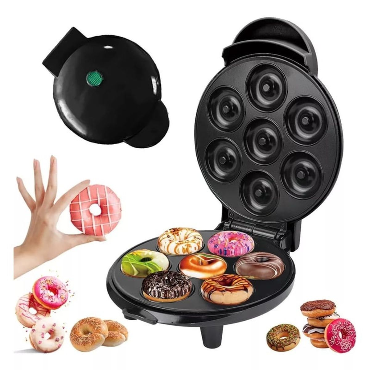 GENERICO - Maquina Mini 7 Donas Postres Antiadherente