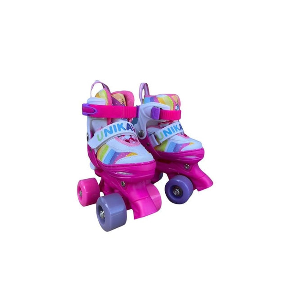 GENERICO - SET PATINES LUMINOSOS 4 RUEDAS UNICKAWAII TALLA S 30-33