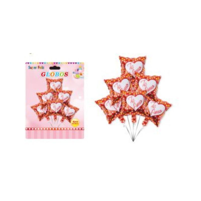 GENERICO - GLOBOS CORAZON 24 CM X 30 CM 6 PCS