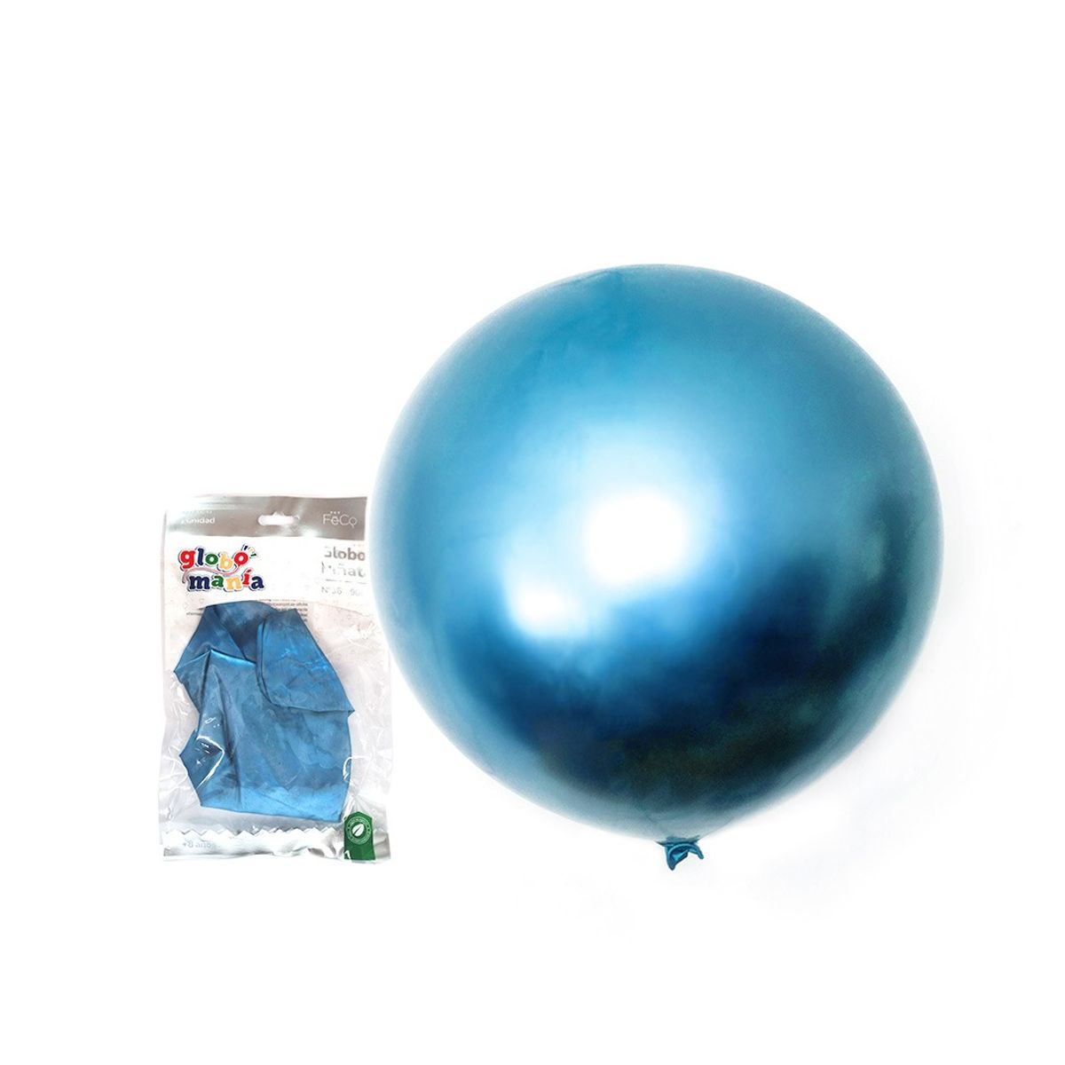 GENERICO - GLOBO PINATA R36 CHROME AZUL X1 UNI