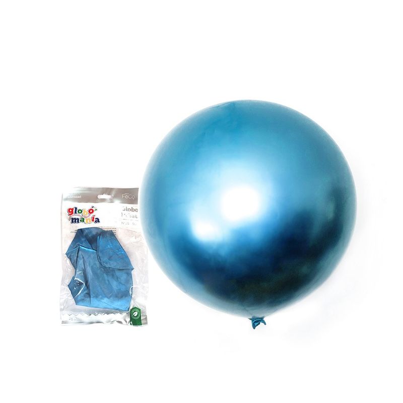 GENERICO - GLOBO PINATA R36 CHROME AZUL X1 UNI