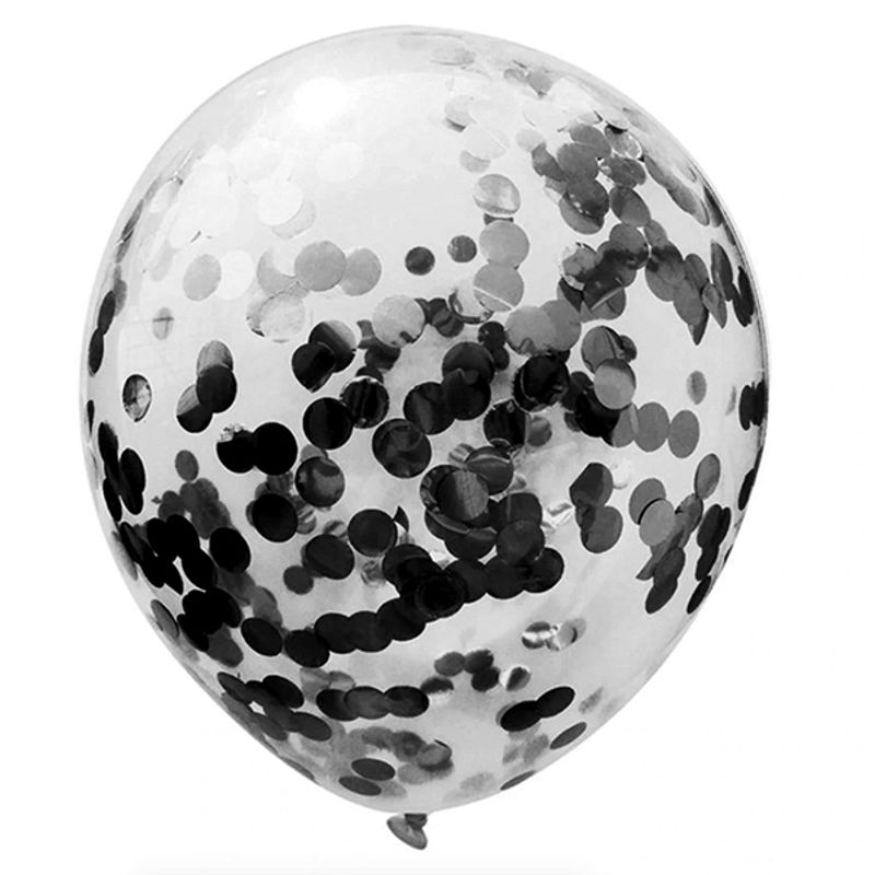 GENERICO - GLOBO 12 CONFETTI NEGRO X12 UNI