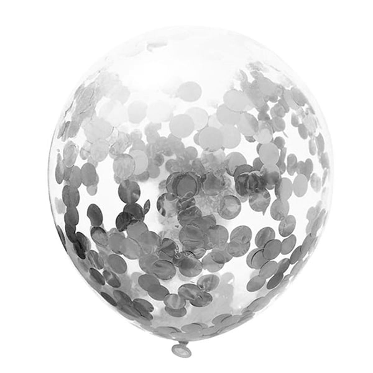 GENERICO - GLOBO 12' CONFETTI PLATEADO X12 UNI