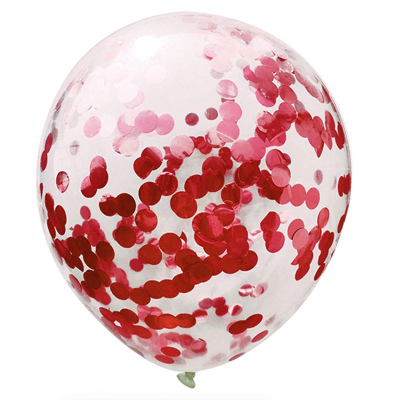 GENERICO - GLOBO 12 CONFETTI ROJO X12 UNI