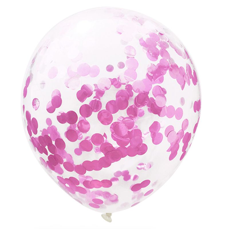 GENERICO - GLOBO 12' CONFETTI ROSADO X12 UNI