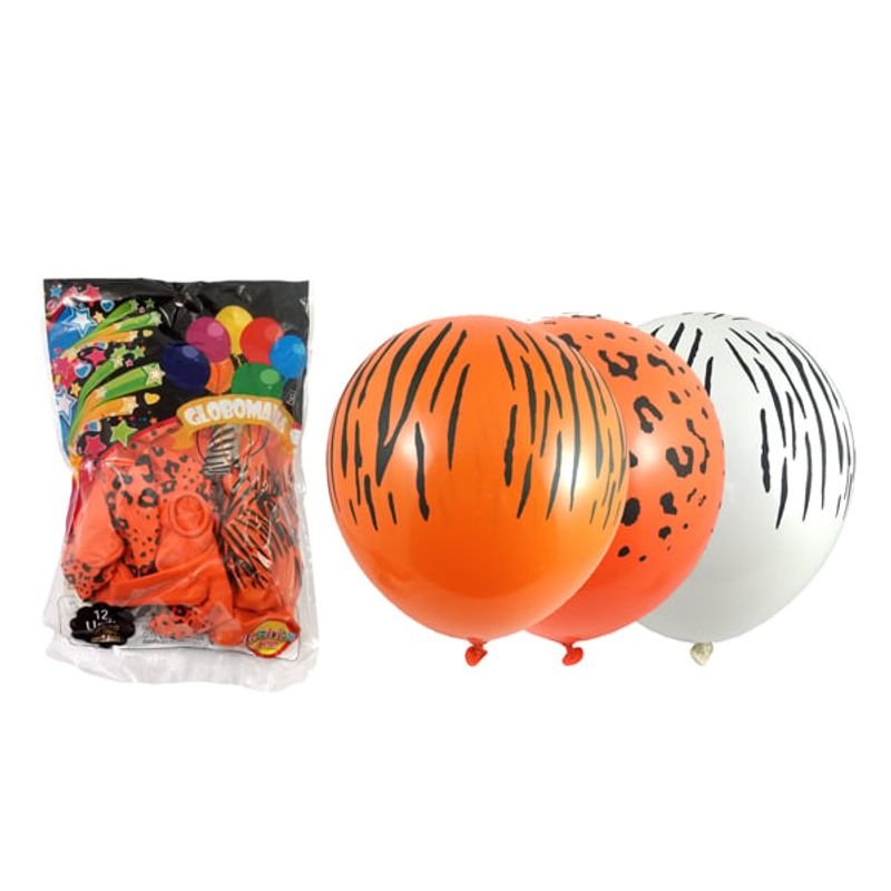 GENERICO - GLOBO 12 IMPRESO A ANIMAL PRINT X 12 UNI