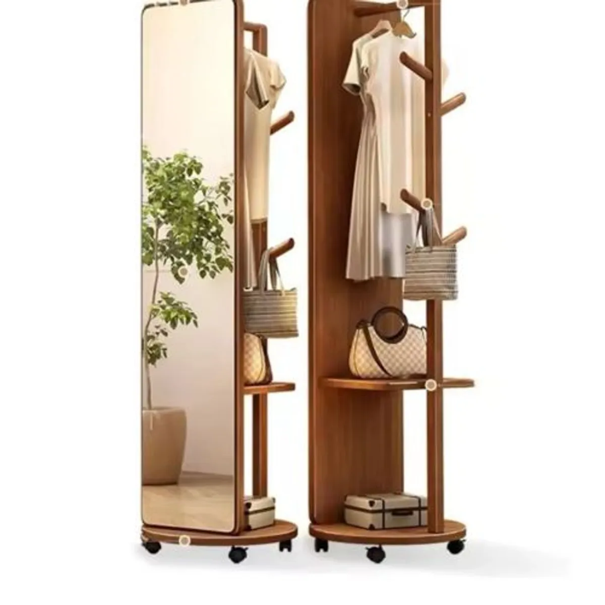 GENERICO - Espejo  Giratorio Decorativo Cuerpo Completo Cafe