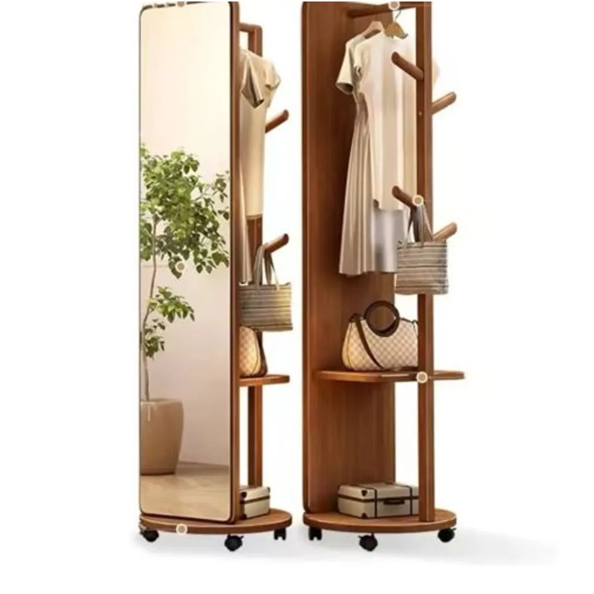 GENERICO - Espejo  Giratorio Decorativo Cuerpo Completo Cafe