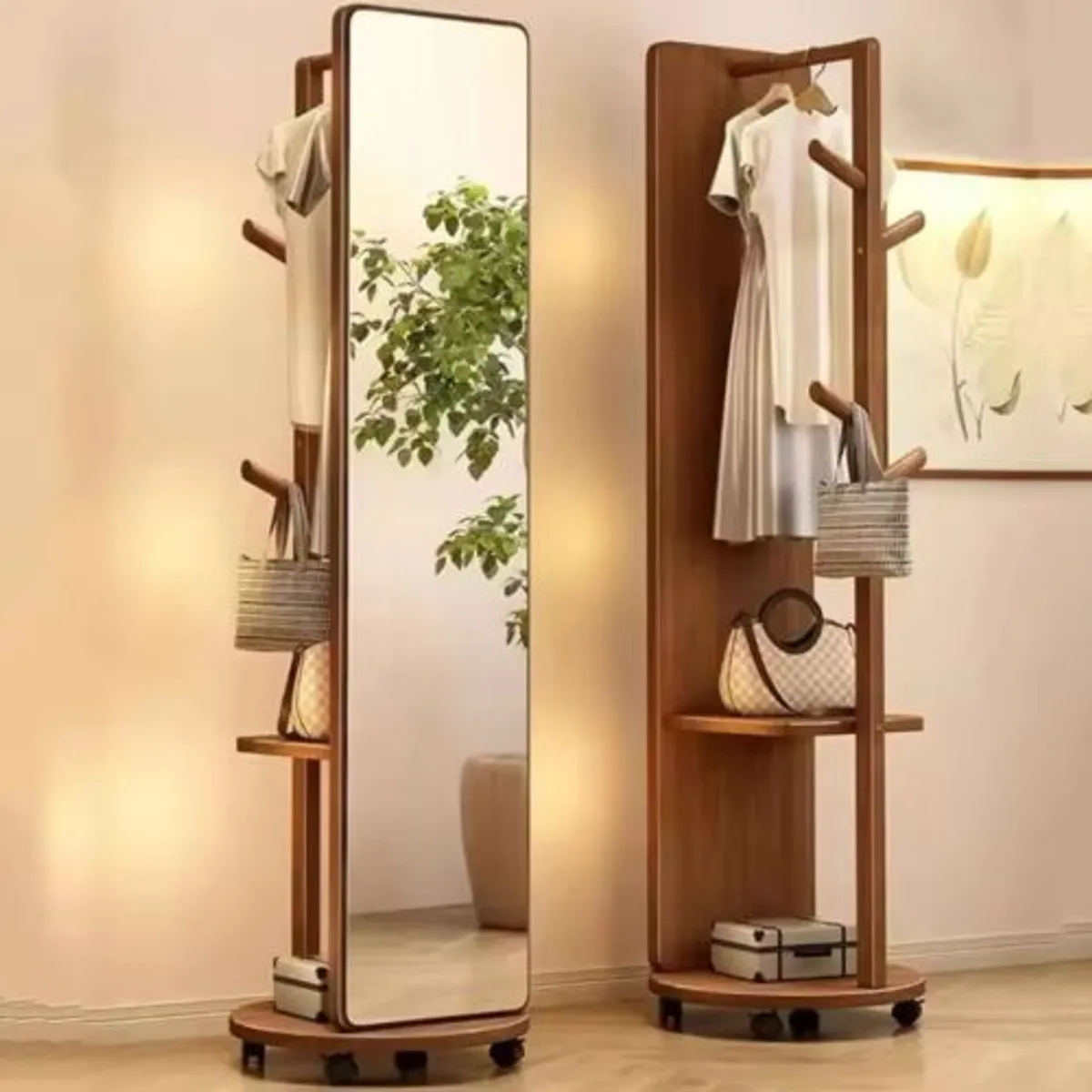 GENERICO - Espejo  Giratorio Decorativo Cuerpo Completo Cafe