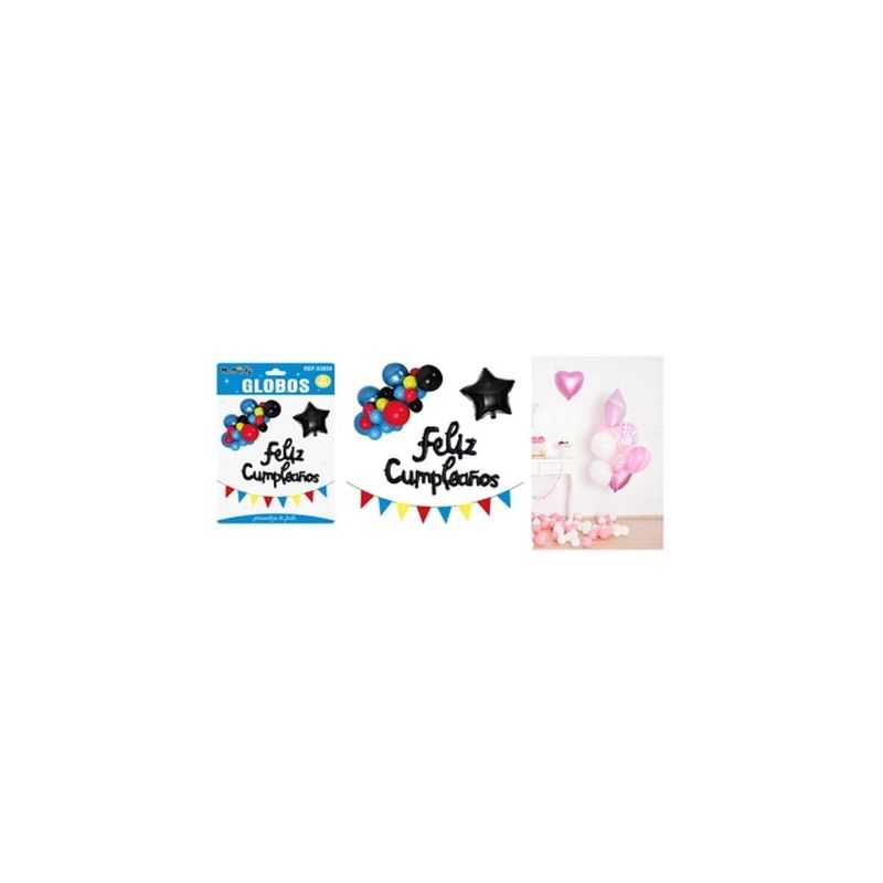GENERICO - Set De Globos Látex y Guirnalda Con Estrella 23pcs