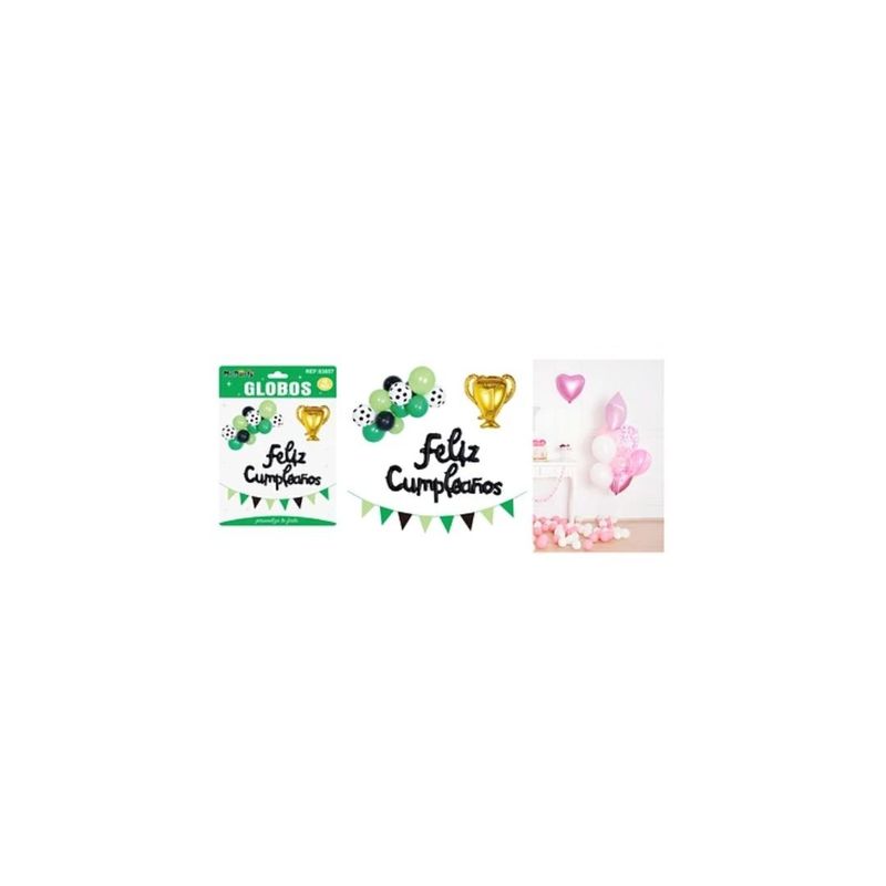 GENERICO - Set De Globos Látex y Guirnalda Con Trofeo y 15pcs